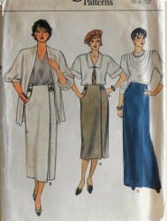 9197 VOGUE LONG WRAP A-SKIRT 3 LENGTHS PATTERN 6-10; 12-16 uncut